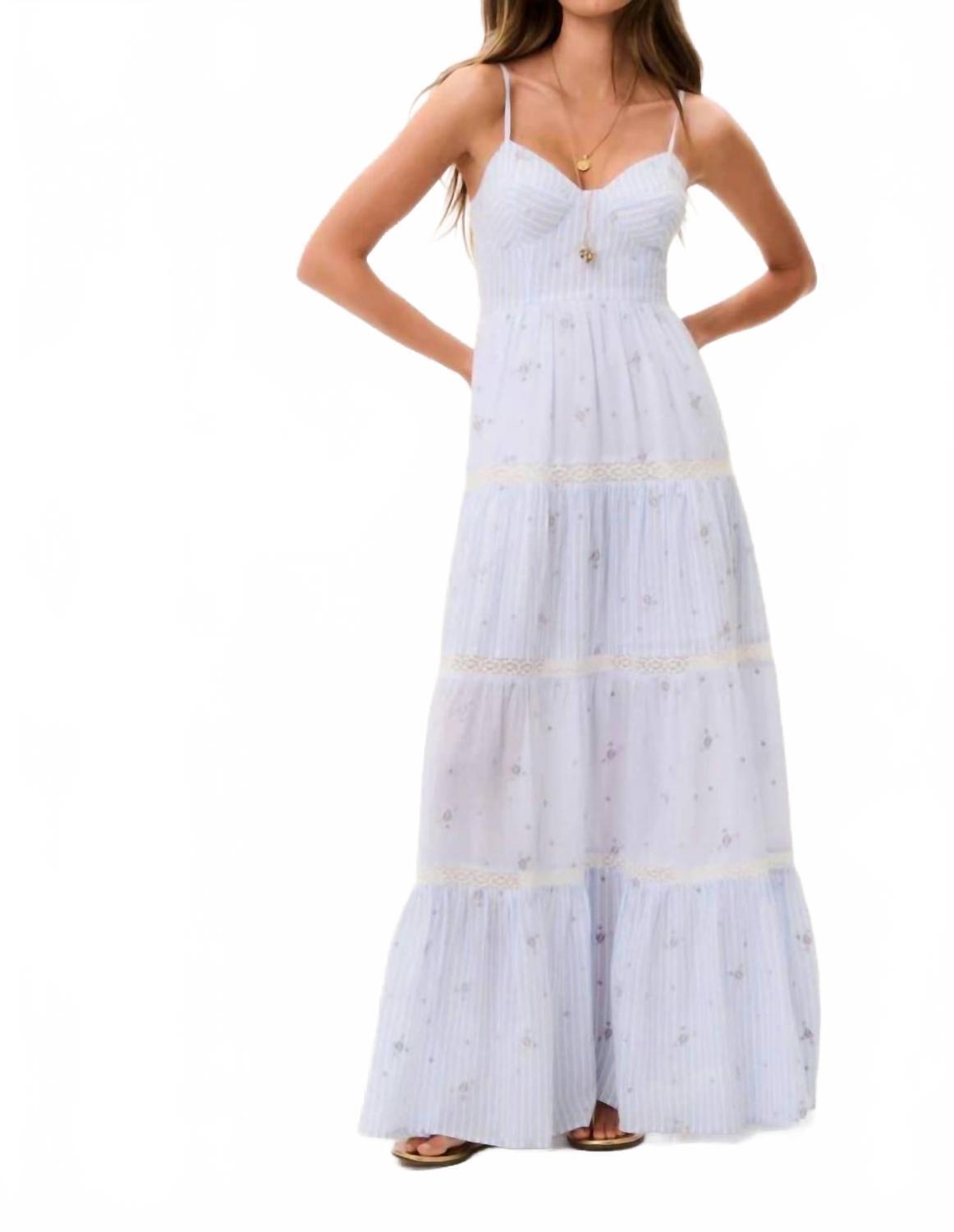 New Loveshackfancy Women's Story Cotton Maxi Dress In Blue